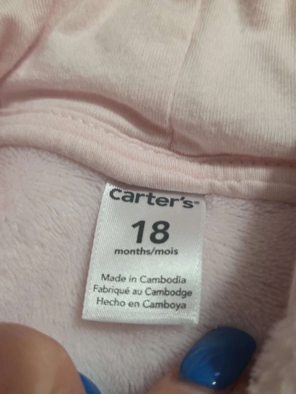 CARTERS FLEECE ZIP UP HOODIE